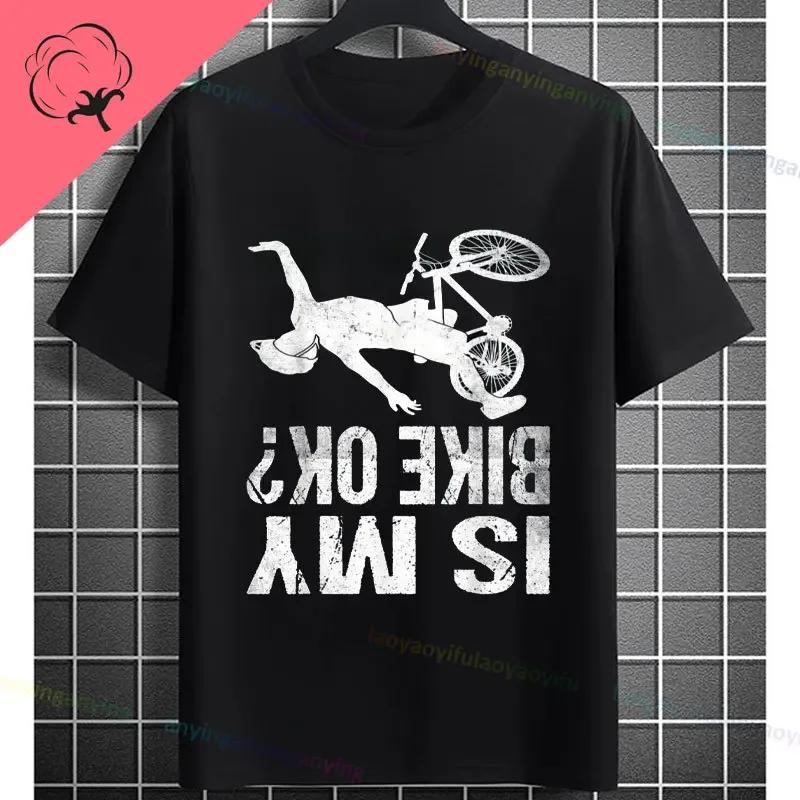 Never Underestimate An Old Guy On A Bicycle Funny Cycling Tshirt Slogan Graphic Design Tee Casual Shortsleev Cotton Tshirt