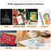 8/12/36/48 Color Double Line Outline Art Pen Marker Pen DIY Graffiti Outline Marker Pen Highlighter Scrapbook Diary Poster Card
