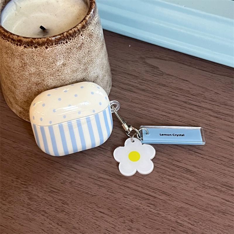 Korean polka dot vertical stripe Hyunya flower for AirPods 1 /pro1 earphone protective case two or three generations of new models