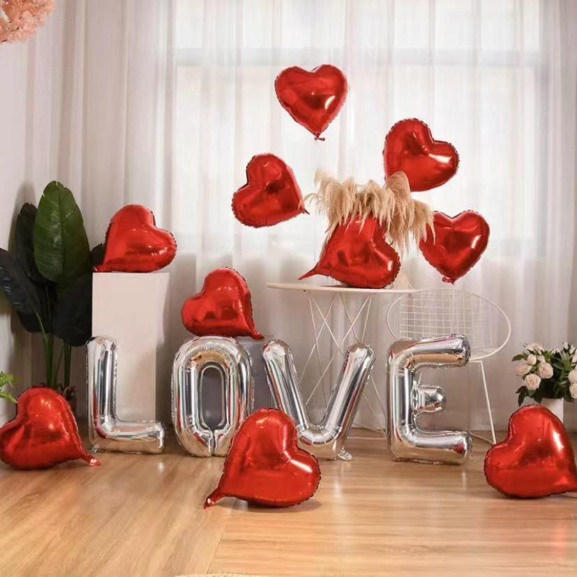 Honeymoon Room Wedding Scene Decor Set: Love Letter Balloons & Transparent Boxes