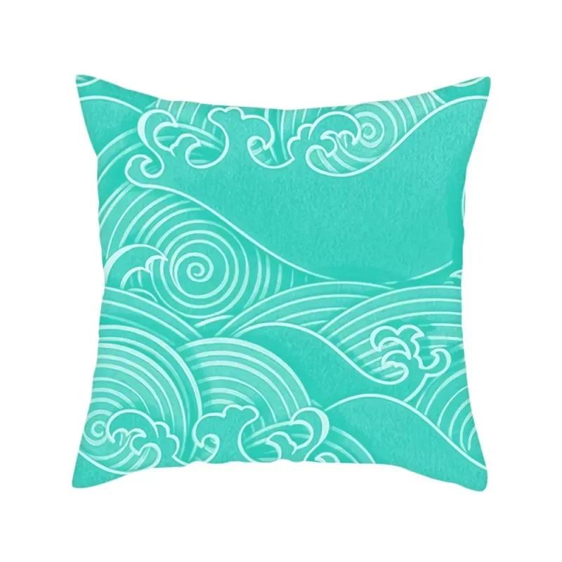 Wave Pattern Decorative Polyester Cushion Cover Throw Sofa Bed Couch Decorative Pillow Case Home Decor 45X45CM Fundas De Cojin