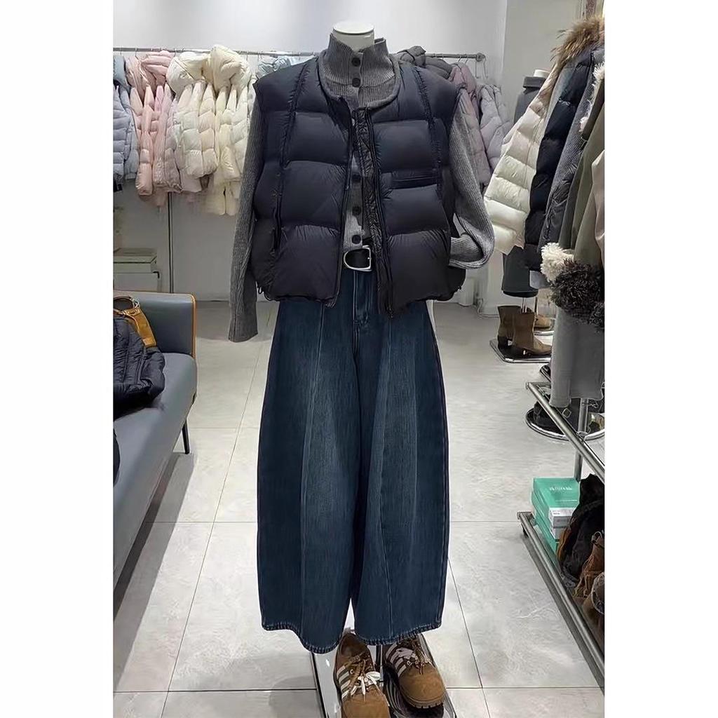 Winter 2025 Casual Chic Three-Piece Set: Knit Sweater, Warm Vest, Wide-Leg Pants