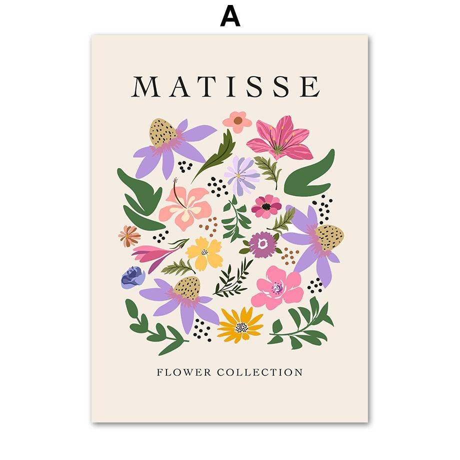 Lila Henri Matisse Daisy Line Coral Botanische Poster und Drucke Wandkunst Leinwandgemälde für Wohnzimmer dekorative Bilder