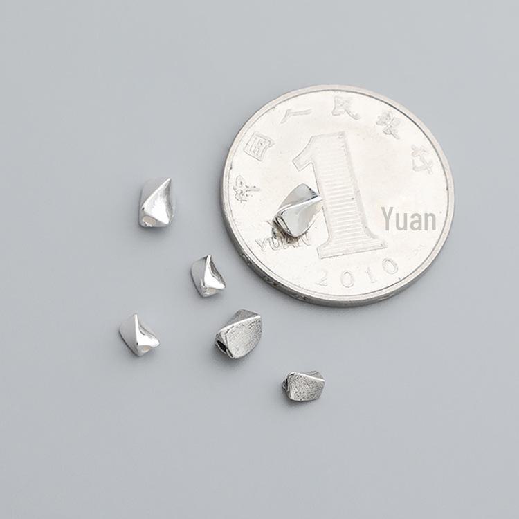 S925 Sterling Silver Thai Vintage Twisted Square Spacer Beads for DIY Bracelets and Necklaces.