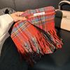 Scarf Women's Winter High-end Sense New Thickened Warm Scarf Retro Literary Plaid Fringed Shawl
