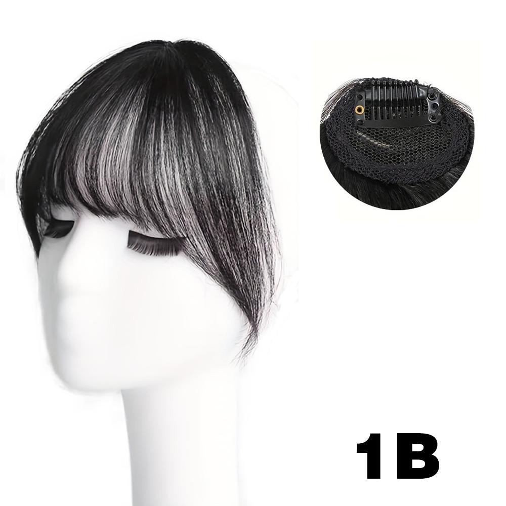 

MISS WIG Синтетические короткие прямые заколки для волос с изогнутой челкой и накладными волосами Наращивание воздушной челки Натуральный парик для женщин Одежда для косплея 24cm