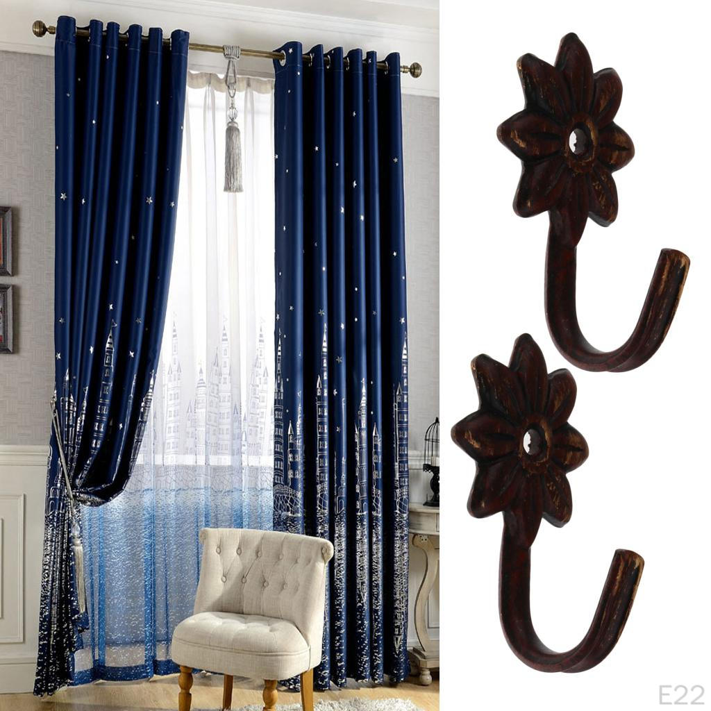 2 x Vintage Gardinenhalter Vorhanghalter Haken Fensterdekoration Beschläge