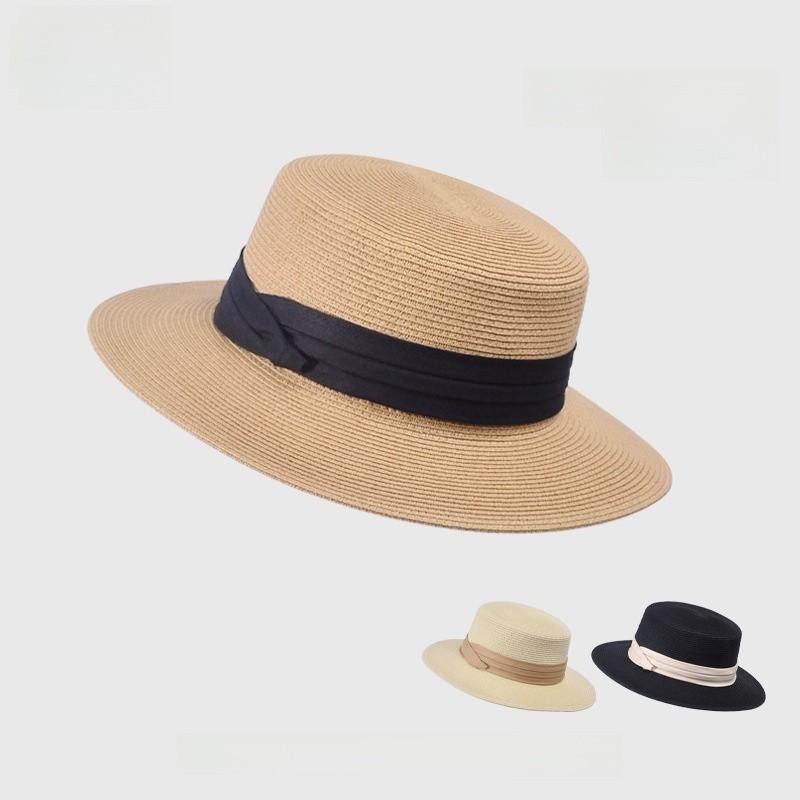 Summer Straw Hat With Large Brim Sunshade For Beach And Outdoor Leisure