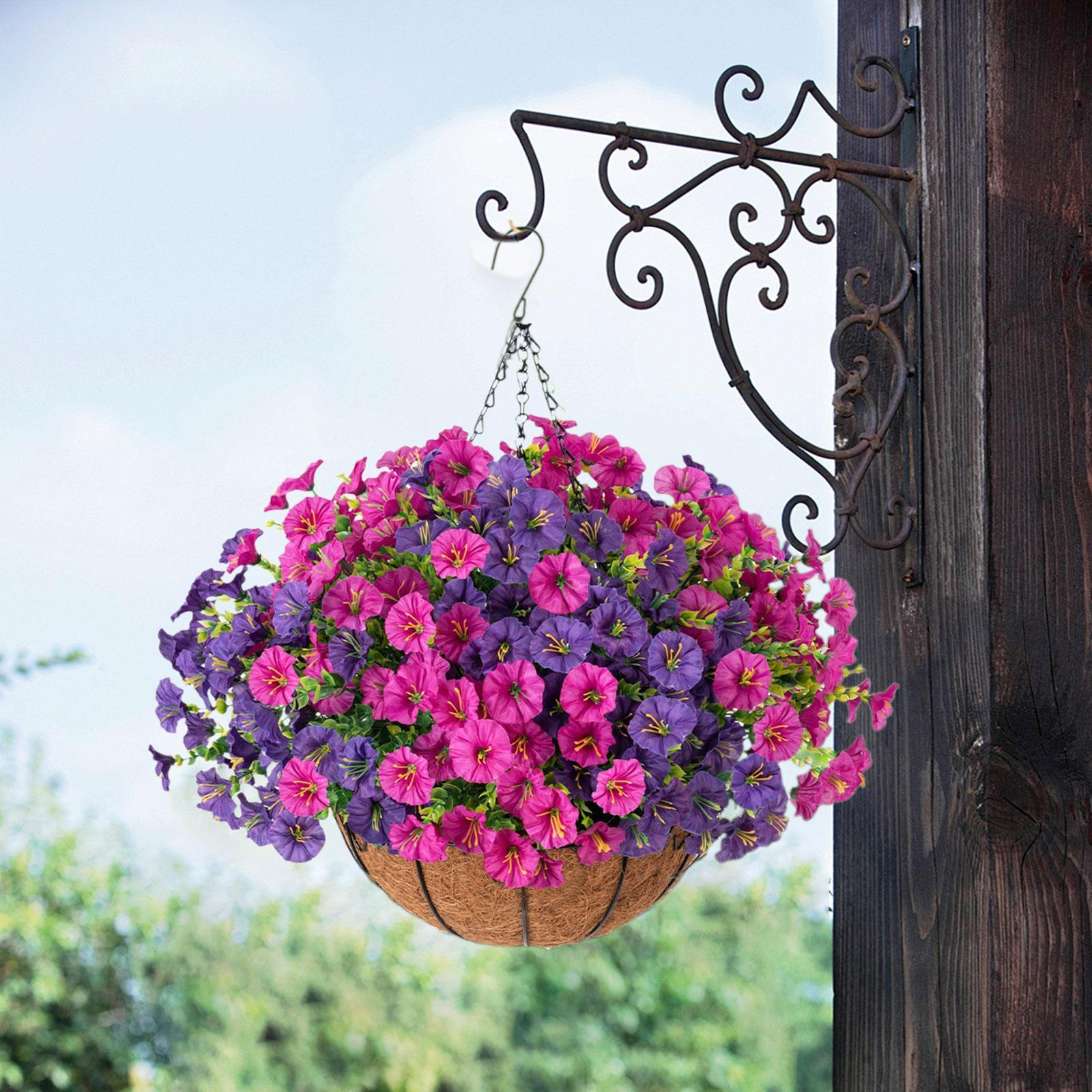

Искусственные Подвесные Цветы Растение в Корзине, в Корзине для Уличной Террасы Violet Rose