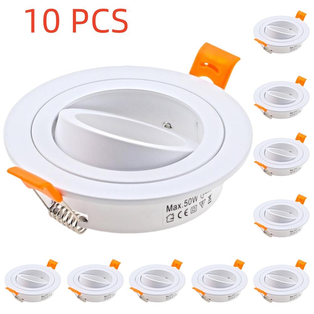 5/10pcs GU10 MR16 Ceiling Spotlights Frame LED Downlight Angle Adjustable Rotating Indoor Lighting Fixture
