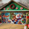 1pc2D flat Christmas background banner - suitable for various occasions home garden festival no power required wsj