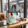 Watercolor Floral Print Casual Tote Bag Lightweight Large Capacity Daily Use Handbag
