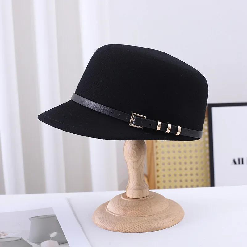 

Высококачественная австралийская шерстяная шляпа для верховой езды, модная британская пряжка для ремня, декоративная маленькая шляпа-цилиндр, модная кепка 56-58CM