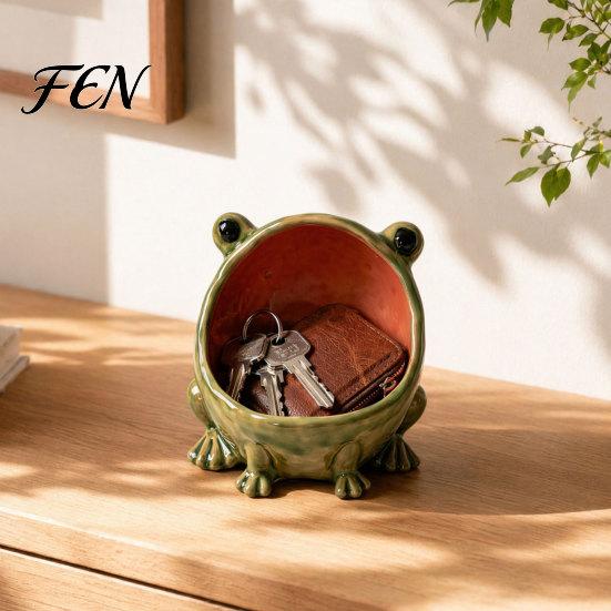Froschförmige Aufbewaherschale Großer Mund Behälter, Süßigkeitenschale Schlüsselorganisator für Box Eingangstisch, Tierform Schmuckschale Heim Büro Küche Dekoration Schreibtisch