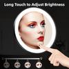 Rechargeable 6-Inch Makeup Mirror with 30x Magnification, LED Fill Light, 360° Bracket, and 3 Suction Cups