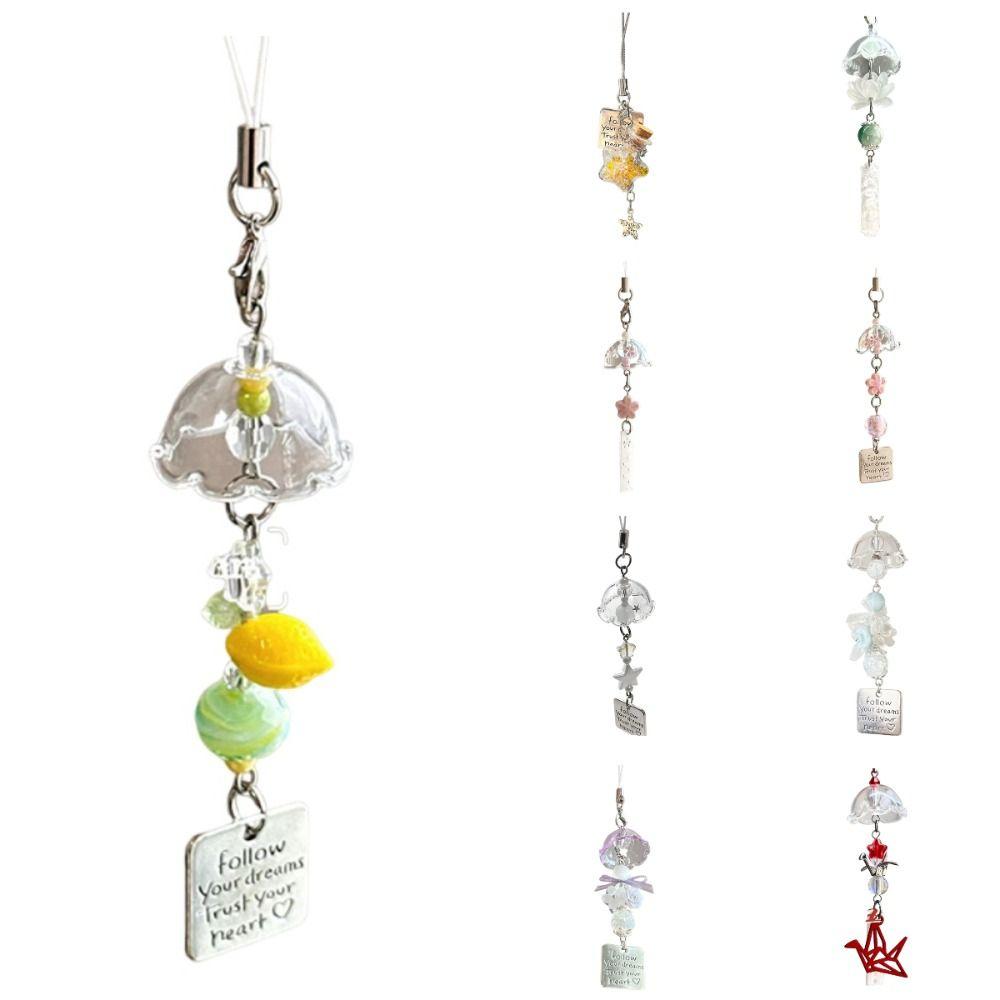 Green Lemon Lemon Keychain Wind Chimes Wind Chime Keychain Cute Persimmon Keychain Key Ornament