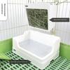 Rabbit Cat Litter Box Anti-tipper and Anti-spraying Toilet Pan Four-corner Design for Use In Cages Training Toilet for Use Cages
