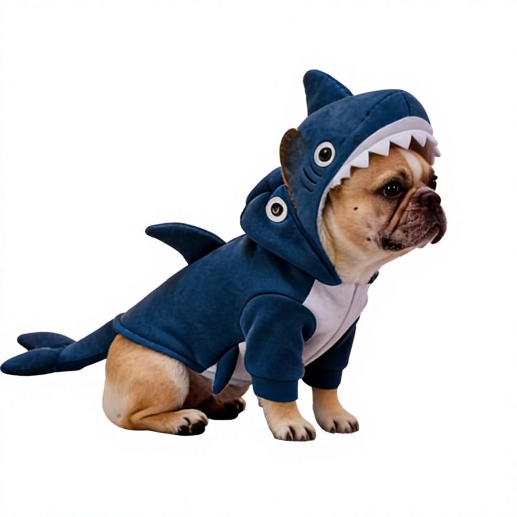 Polyester Shark Design Cross-border New Christmas Halloween Transformation Costume for Small Medium-Sized Dogs All Seasons