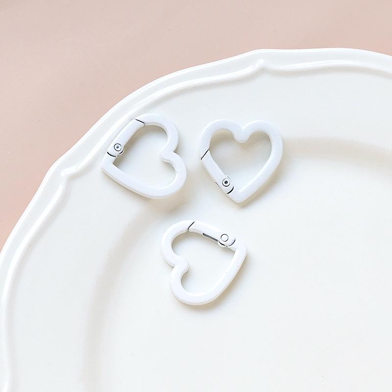 Macaron Color Heart Ring Keychain Clasp for DIY Jewelry, Bracelets, and Phone Chains