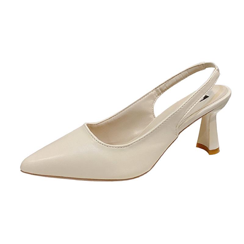 2025 Spring/Summer Women s Pointed Toe High Heel Backless Sandals - Shallow Cut, Closed Toe Flats 37