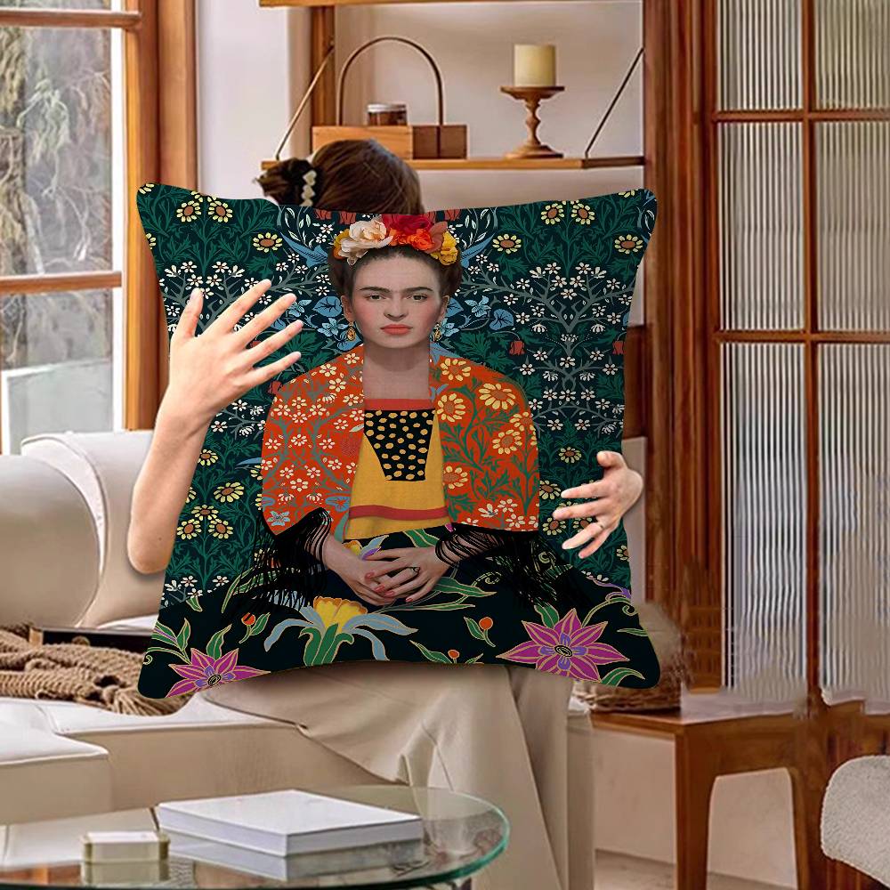 Art Frida Cushion Cover Inches Farmhouse Decor Home Throw Pillow Covers for Couch Decorations