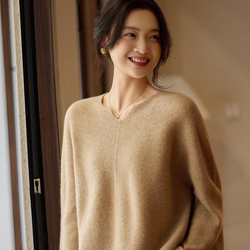 Dámský kašmírový svetr Kašmír Qinghe 30% kašmír 70% vlna podzimní a zimní pulovr hřejivý a módní