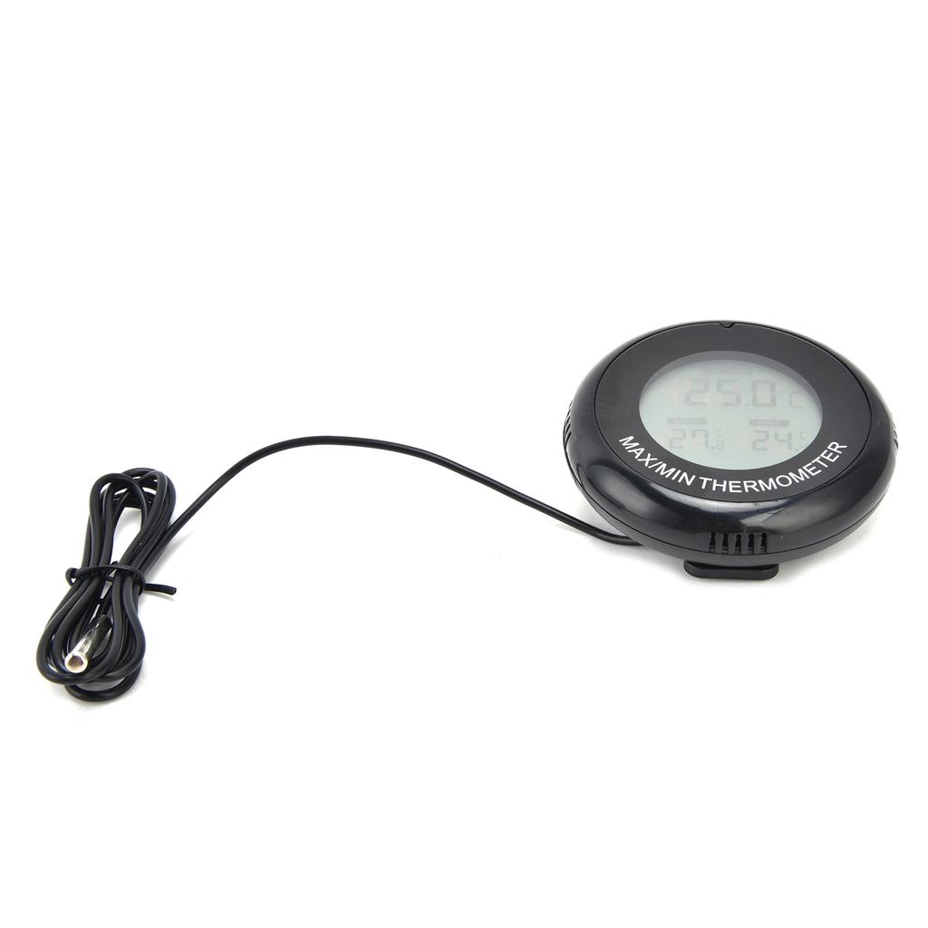 Digital LCD Round Thermometer Magnetic Suction Cup Temperature Meter for Reptile Box Fish Tank