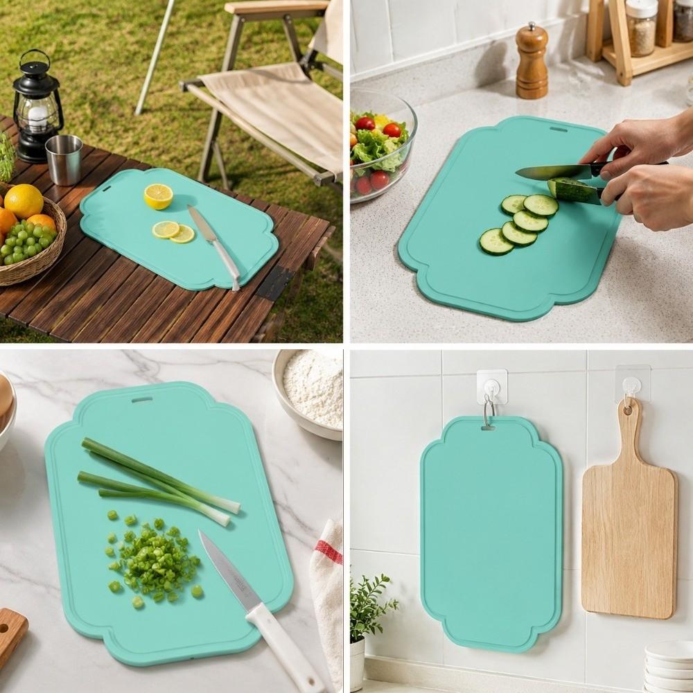 Silicone Folding Cutting Board Anti-Slip Vegetable Chopping Board Cutting Mat Kitchen Utensils