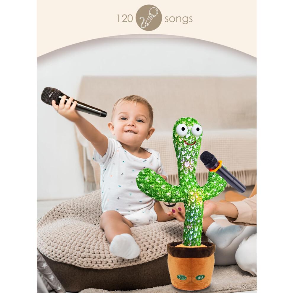 Tanzendes sprechendes Kaktus-Spielzeug für Babys mit LED-Licht, Musik, Nachahmung, über 120 Lieder