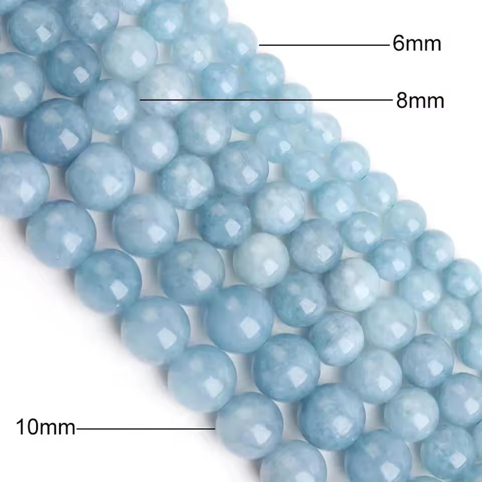 1 Strand 6mm Natural Stone Tourmaline Rose Quartz Aquamarine Amazonite Loose Bead for Jewelry Making DIY Bracelet Accessories