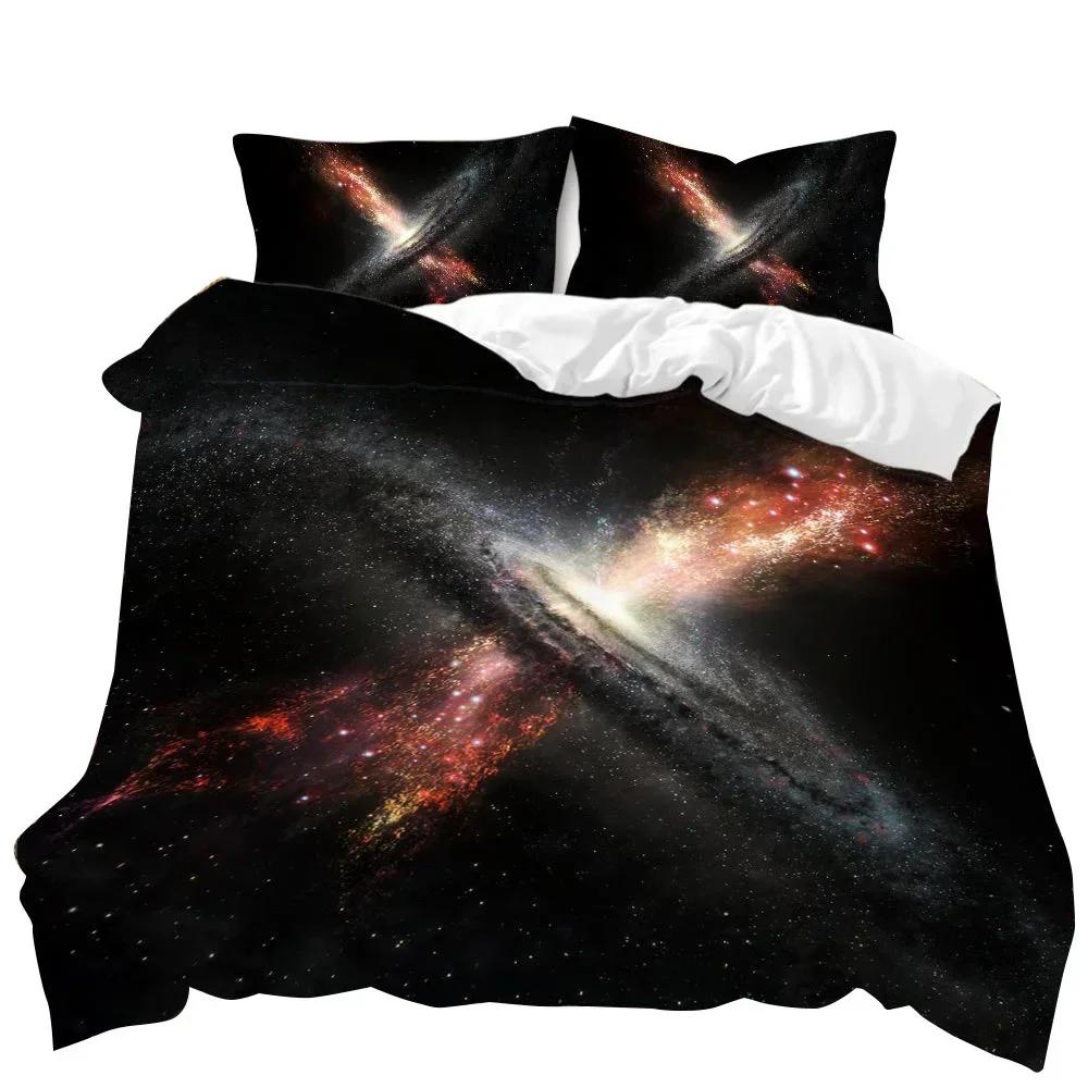Galaxy Planet DUVET Cover Universe Duvet Cover Universe Outer Space Quilt Cover 3D Starry Sky Series Polyester Bedding Set