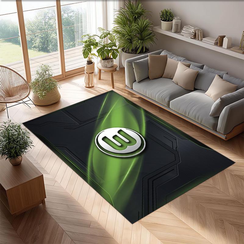 VfL Wolfsburg FC Fußball Muster Weicher Teppich Rutschfester Indoor Bodenbelag Sport Dekor Matte für Schlafzimmer