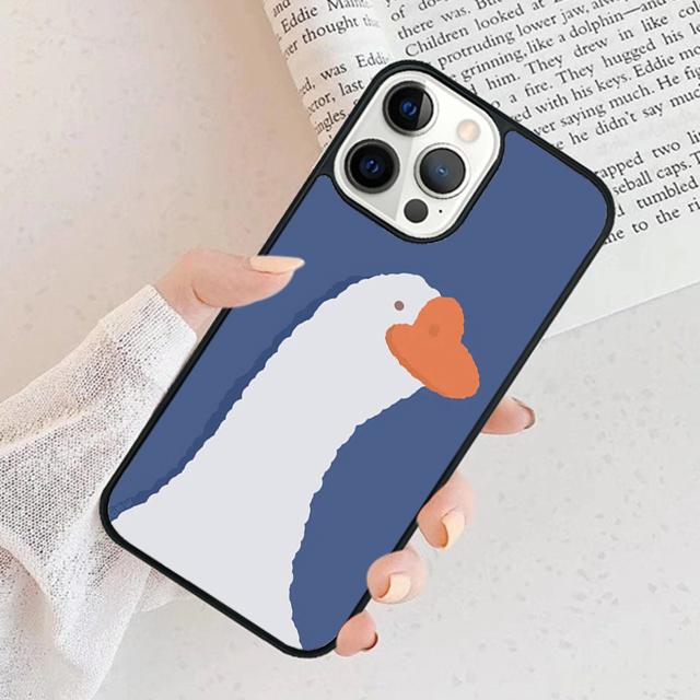 Cartoon Cute Animal Duck Phone Case For iPhone 17 Air 15 16 Cover 11 13 14 Pro Max 12 Plus Max Fundas