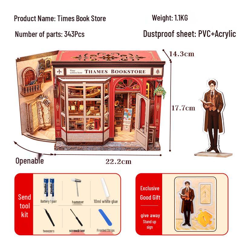 

CuteBee Street Corner Coffee Shop & Mrs. Hunter s Bakery DIY Miniature for Christmas Gift