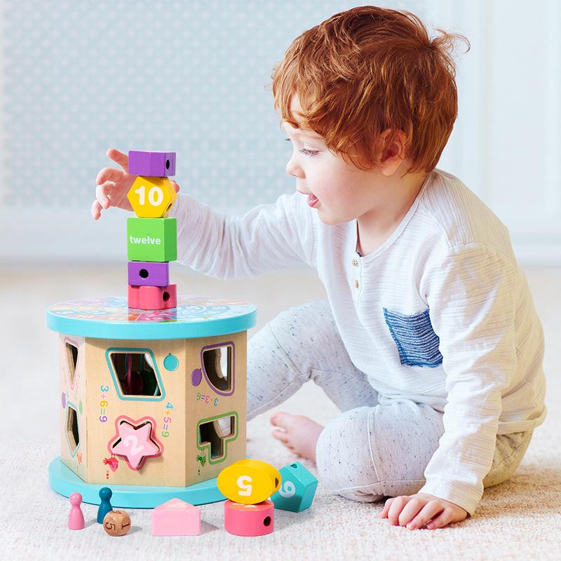 

Multifunctional Wooden Bead Maze Treasure Box Toy for Early Education