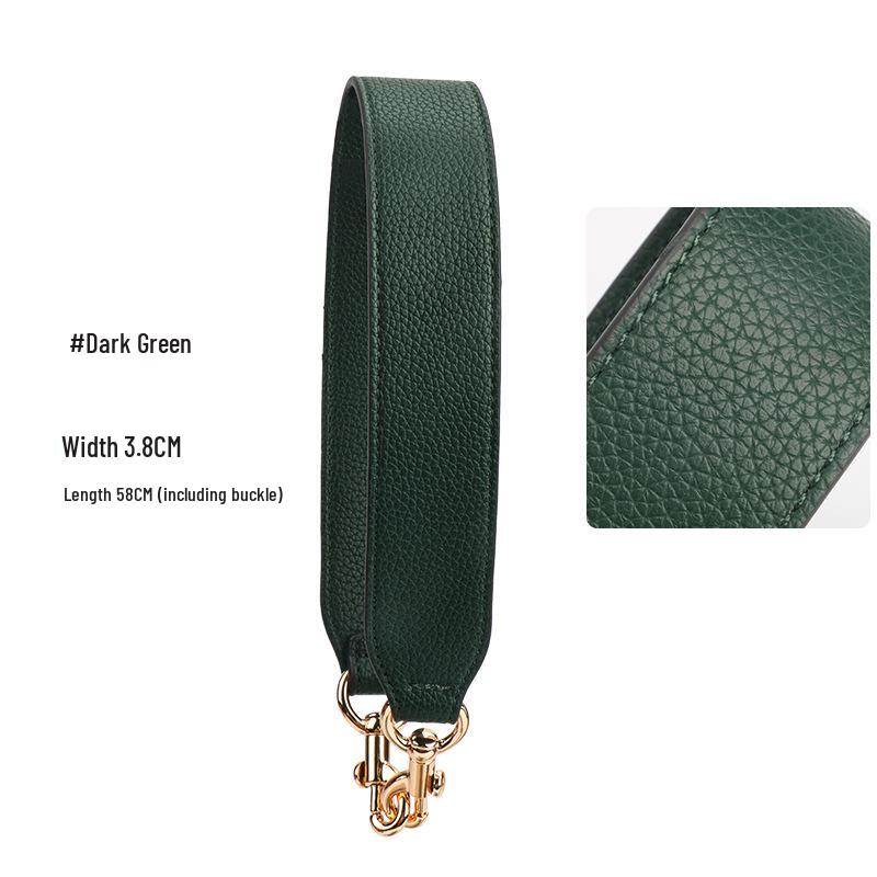 Women's Faux Leather Shoulder Strap Bag Accessory - Imitation Cowhide, Single Wide Short Handheld Strap