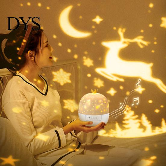 Bedroom Projector with Music Speaker Dream Star Lamp, Rotating Night Light Box & Sleep Aid Lamp for Toddlers Bluetooth-compatible Speaker, 15/21 Theme
