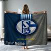 1PC FC Schalke 04 Custom Name Patterned Flannel Blanket Suitable For All Seasons for Home Decor Warmth and Comfort Gifts Holiday Present