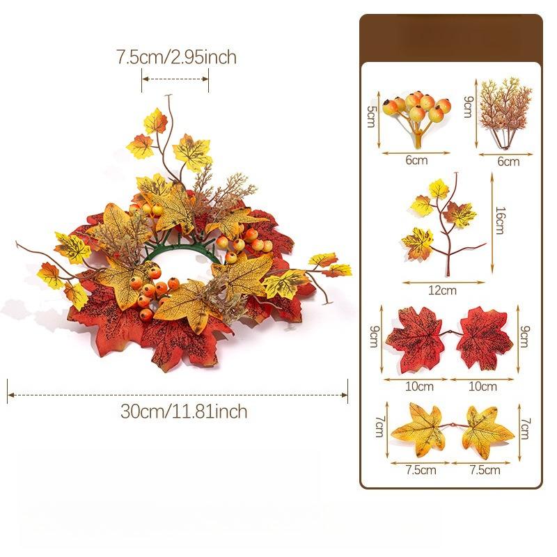 1PC Autumn Simulation Sunflower Thanksgiving Candle Wreath, Decorative Wreath, Candle Wreath, Photography Props, Home Decor, Party Decorations