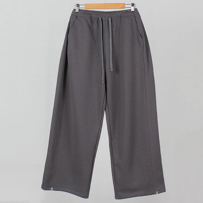 Ppaeppae Custom 2-Inch 2-Way Side Pintuck Hem Snap Button Elastic Waist Drawstring Wide Training Sweatpants 4 Colors (Short / Long 2 Types Of Length)