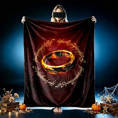 Lord Ring Dark Pattern Blanket, Cozy Blanket for All-Season Comfort On Sofas, Beds, Office, Car, Camping and Travel