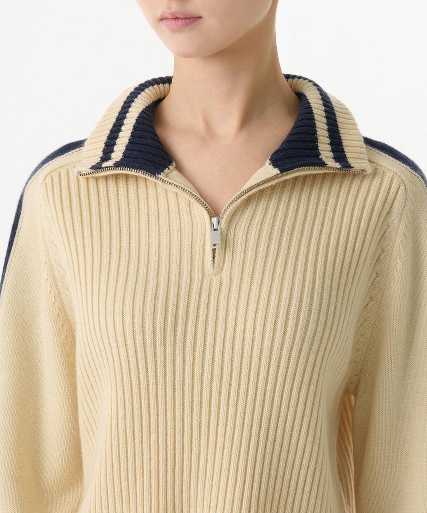 MUSINSA STANDARD WOMAN Women'S Ribbed Track Knit Half Zip [Cream]