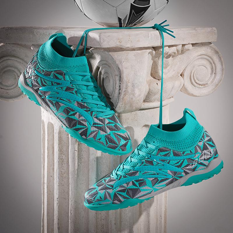 Männer Fußball Stiefel Lange Spikes Hohe Knöchel Fußball Schuhe TF Outdoor Gras Stollen Fußball Stiefel Training Sport Fußball Schuhe