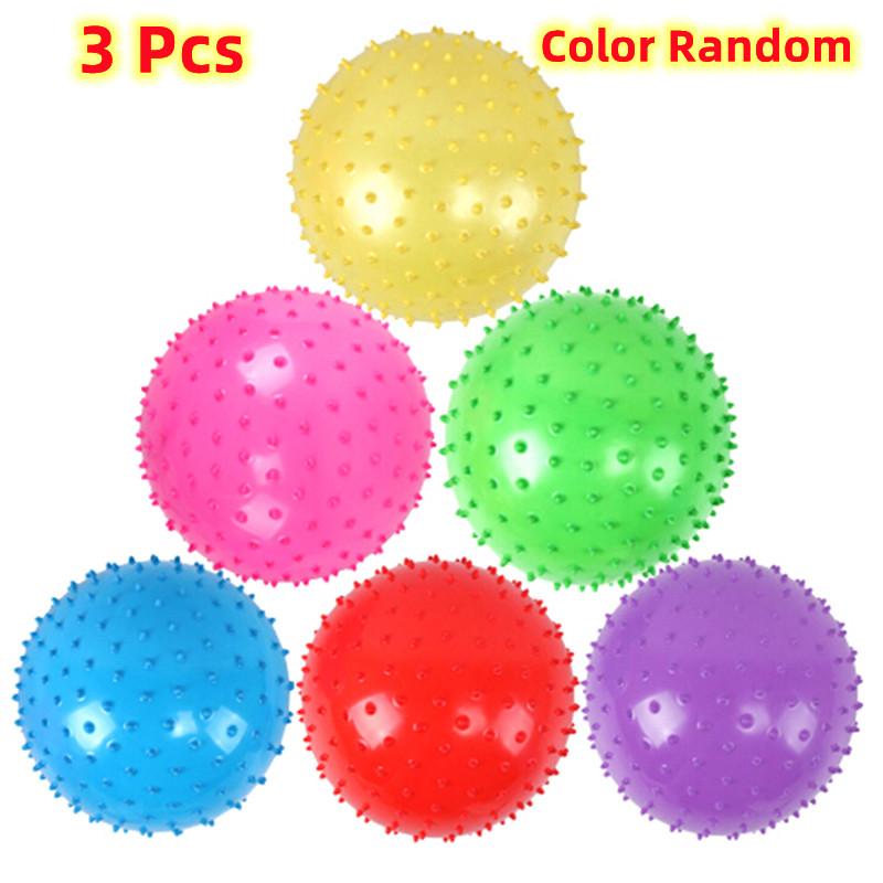 3Pcs 16Cm Interactive Games Kids Inflatable Ball Rubber Toy Baby Cartoon Thorn Large Balloon Developmental Children Ball Toys