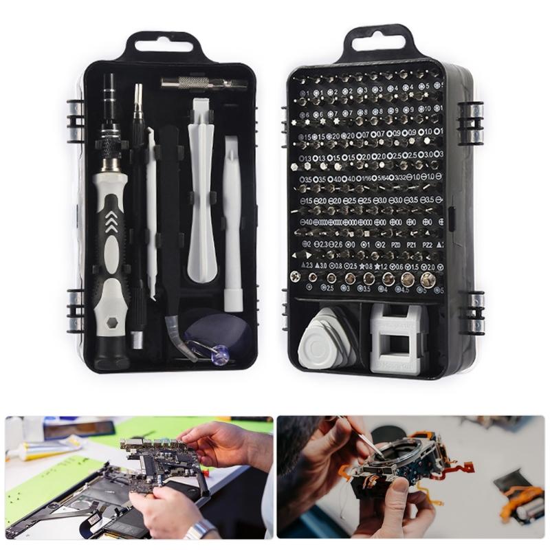 Multifunctional 115Piece Screwdriver Tool Featuring Magnetic Tip For Efficient DIYer And Electronic Device Maintenance