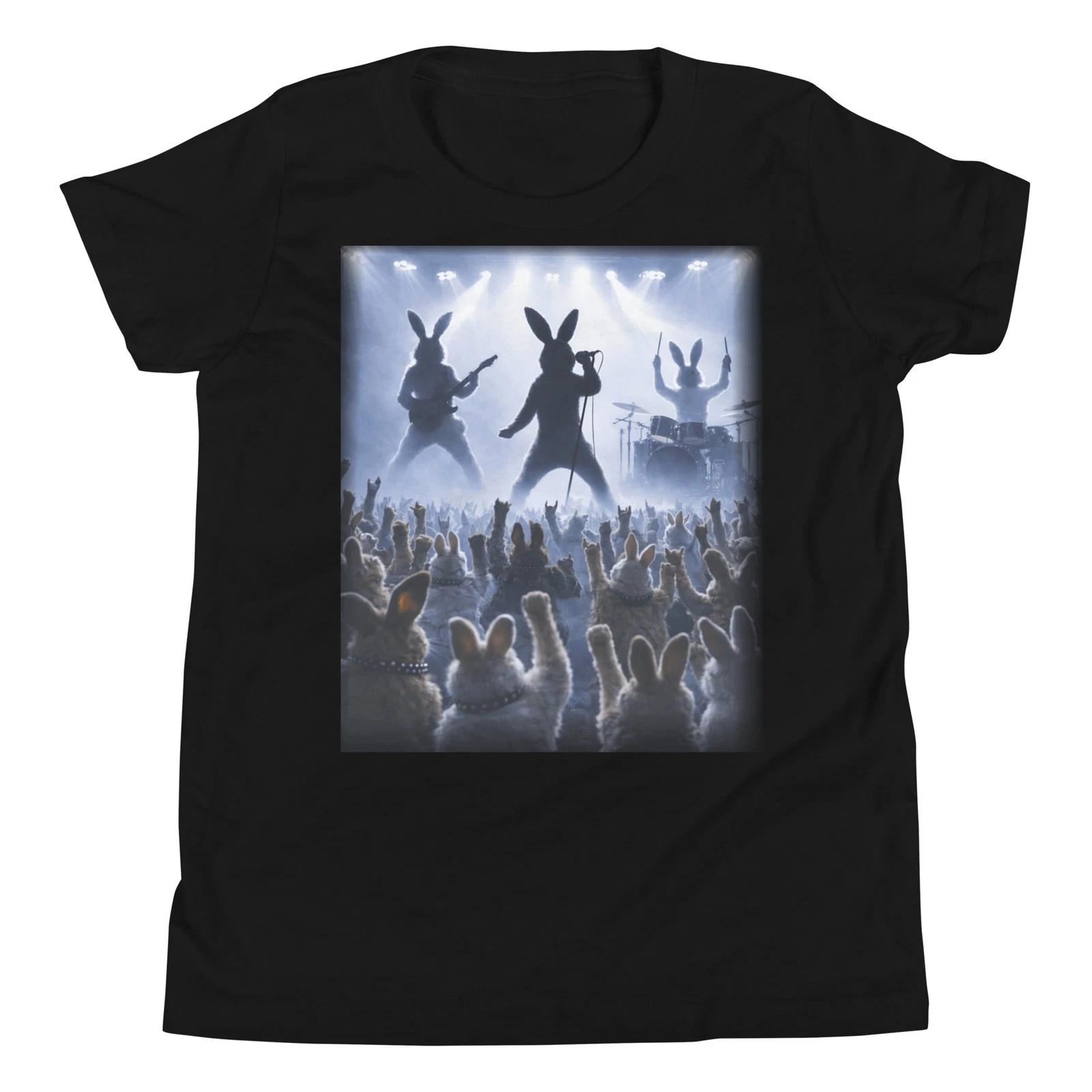 Easter Bunny Rock Group Concert Funny Rock Performance Youth T-Shirt 150