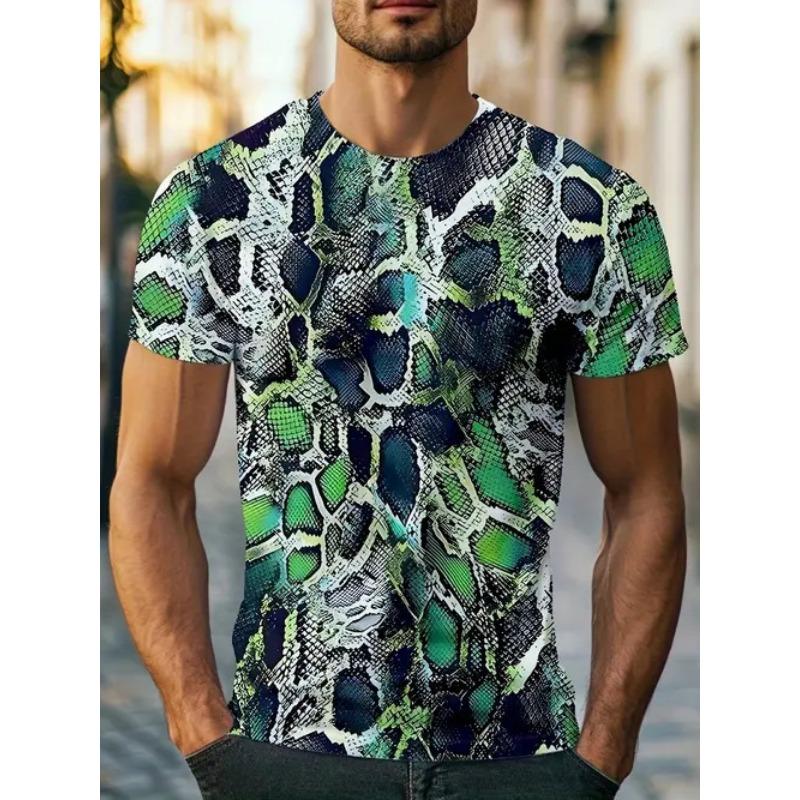 

Лето 2025 Мужская футболка с коротким рукавом, круглым вырезом, повседневная, модный тренд и удобный стиль 6XL