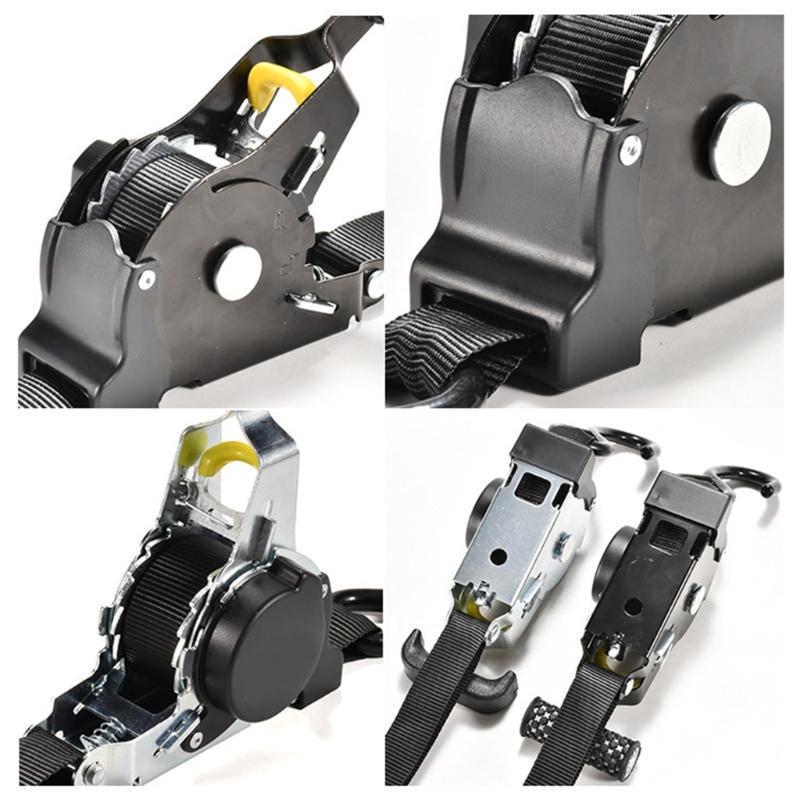 Retractable Ratchet Strap Heavy Duty Ratchet Strap Self Retractable Tie Down Strap for Motorcycle Truck Trailer Cargo