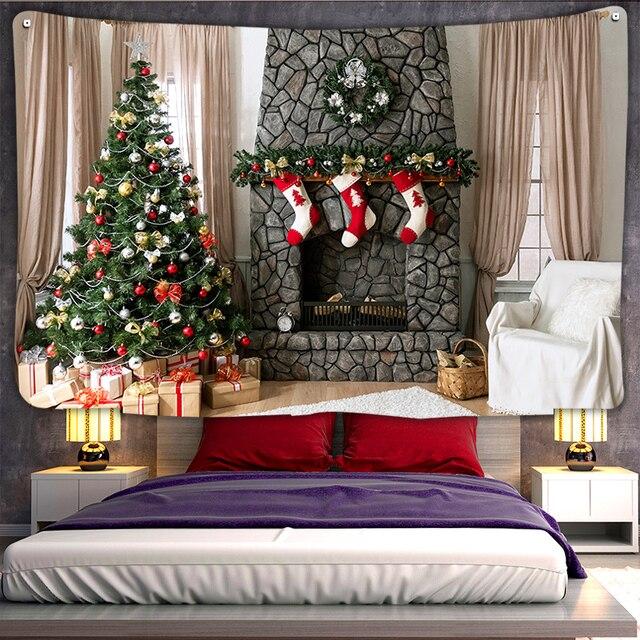 

Рождественская елка Снеговик Гобелен Украшение Покрывало Бохо Домашняя Кровать Психоделический Подарок Санта-Клауса Хиппи Большая Настенная Ткань Ткань 230x150cm