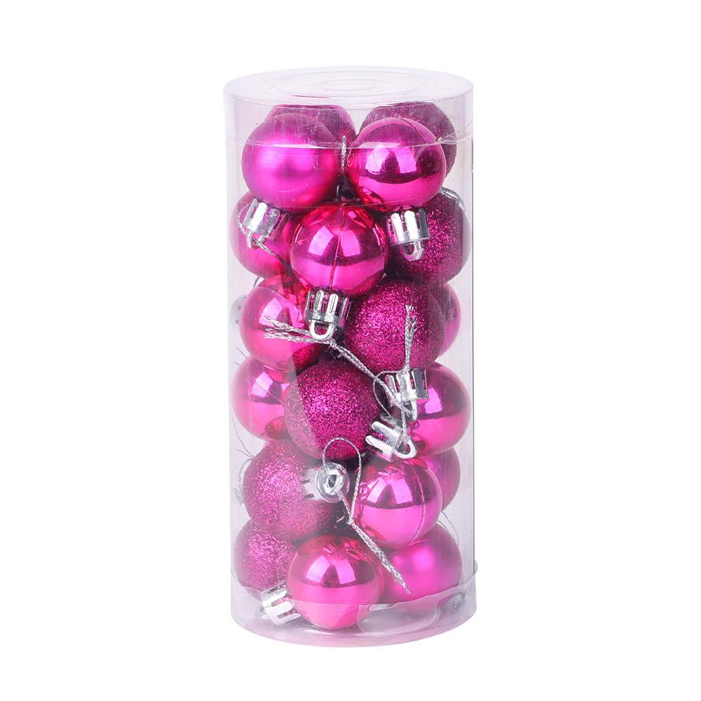 24pcs 3cm Party Supplies Crafts Home Decor Ball Bauble Christmas Tree Decoration Drop Pendant Xmas Hanging